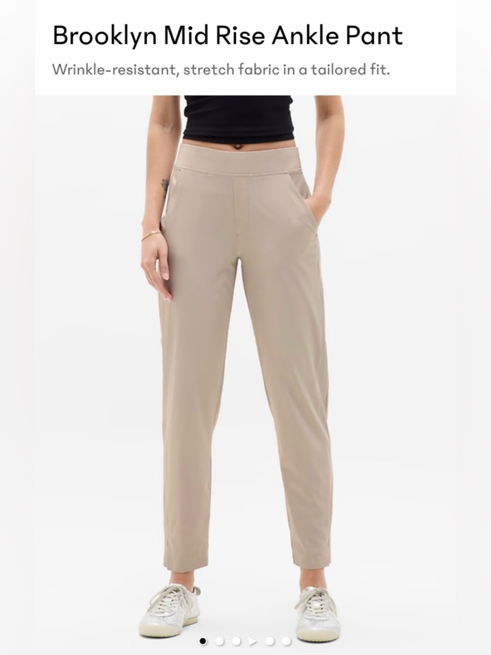 Athleta Brooklyn Ankle Pant Abalone Gray Lightweight Pockets Slim 198671 Size 4